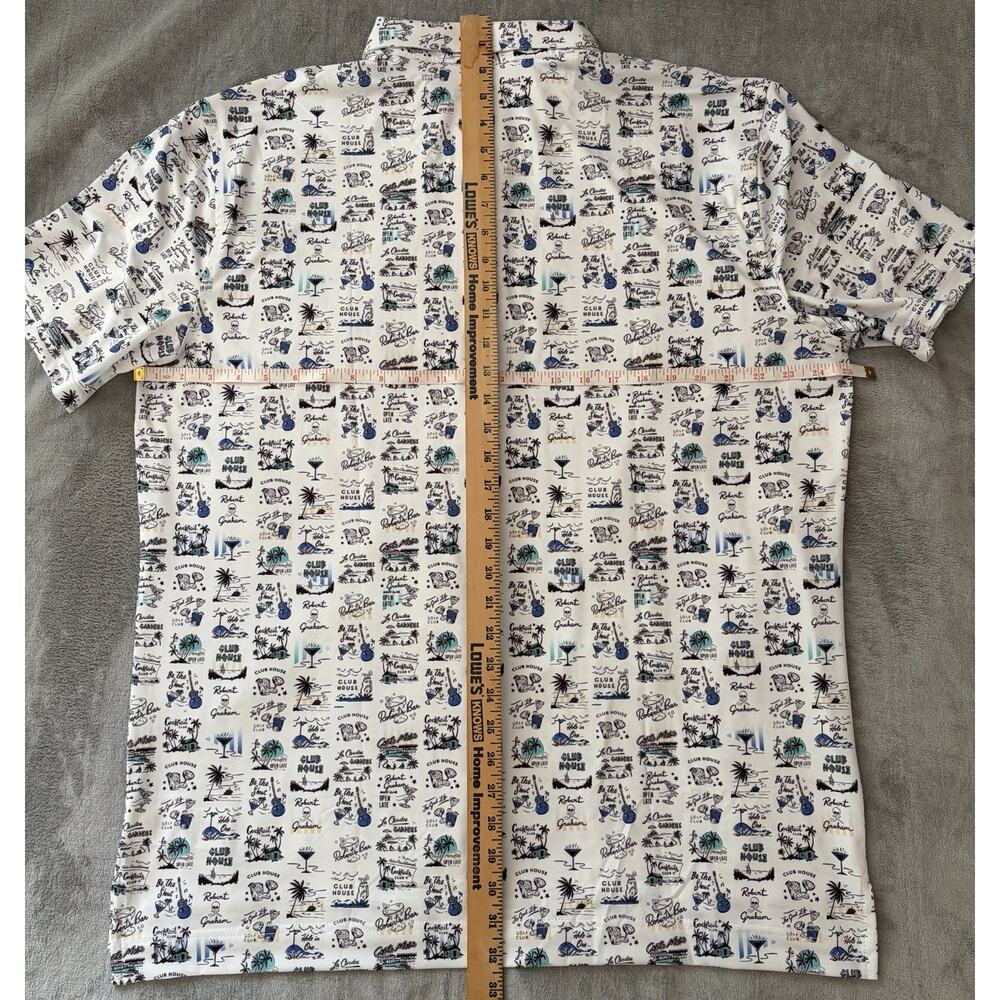 Robert Graham Polo Shirt Men XL Allover Cocktail Golf Music Clubhouse - Picture 3 of 3